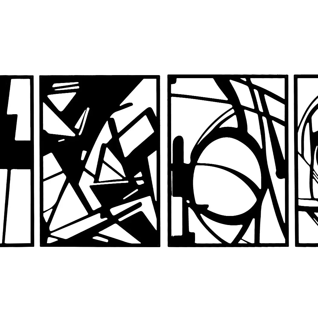 Yezi Metal Wall Art 4Pcs Abstract Minimalist Line Decor-2018816725868482563