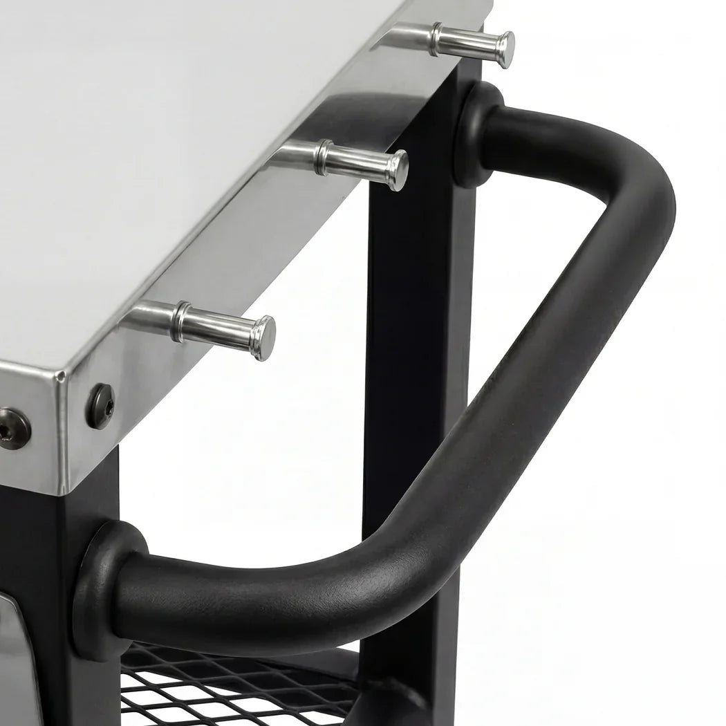 Levede Outdoor Kitchen Cart Mobile BBQ Grill Trolley Stainless Steel Prep Table-2050059021725077507