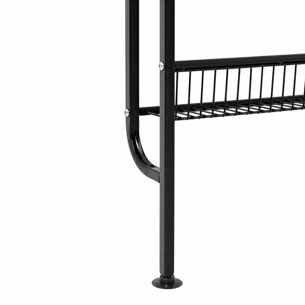 Levede Slim Storage Rack Kitchen Organiser Wall Mounted Metal Shelf Black-2072893555600396291