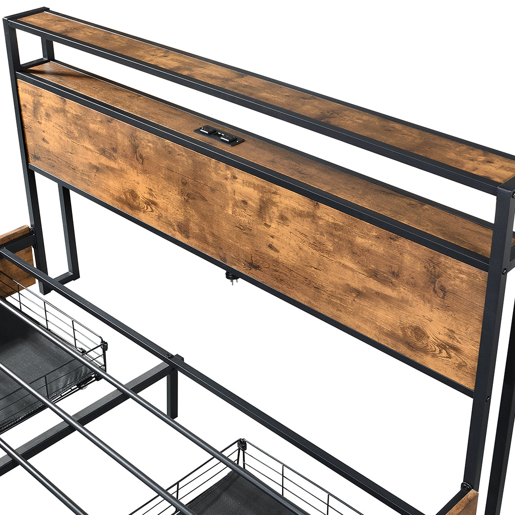 Levede Queen Bed Frame RGB LED 4 Drawers USB-1894516727170076675