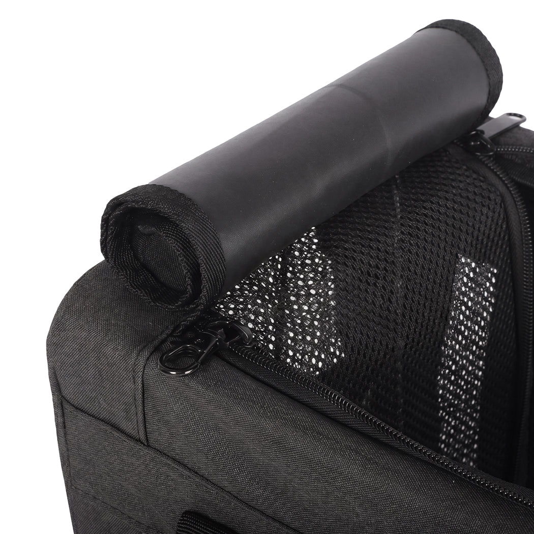 Pawz Cat Carrier Airline Under-Seat Pet Carrier 5mm Frame Black Oxford-2100034988018896899