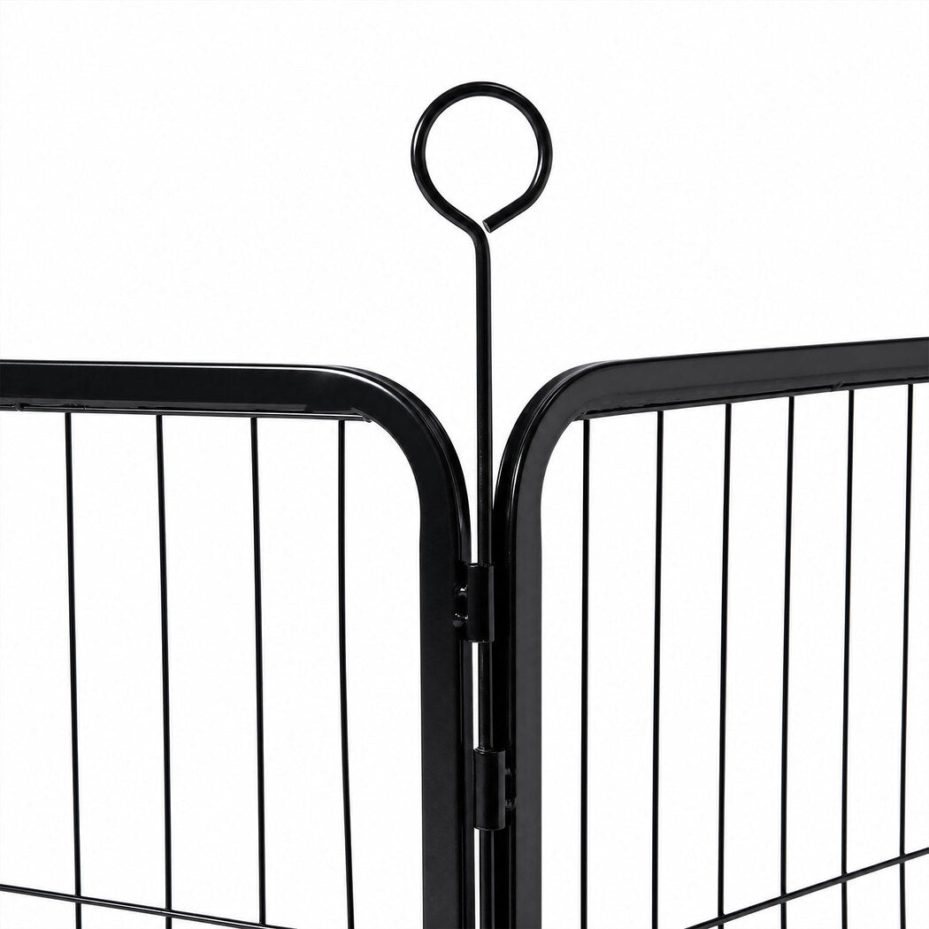 Pawz Dog Playpen 8-Panel Folding Dog Pen Steel Black-2100034989323325443