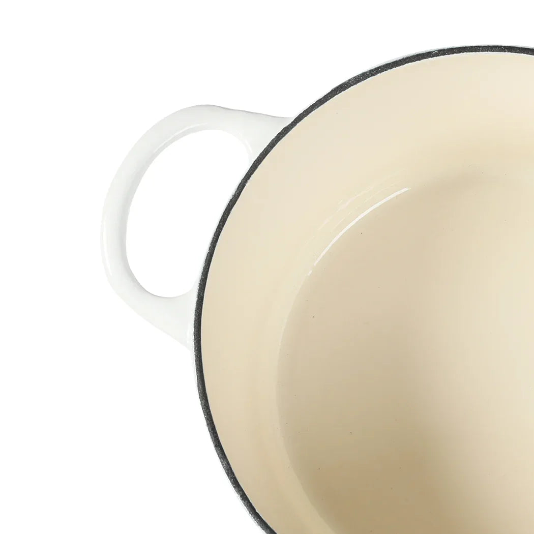 TOQUE 4L Enamel Dutch Oven Pot in White Colour-2018816786526507011
