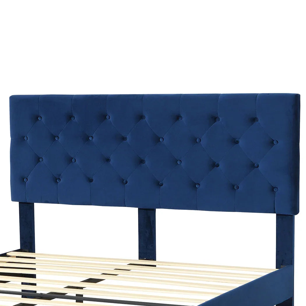 Levede Bed Frame Queen Size Mattress Blue-2006733224277053443