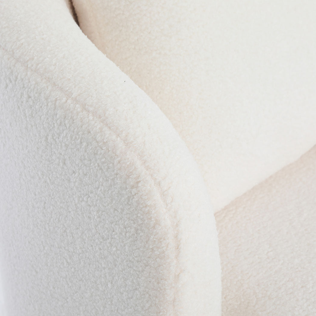 Levede Fleece Swivel Chair-1894516730991087619