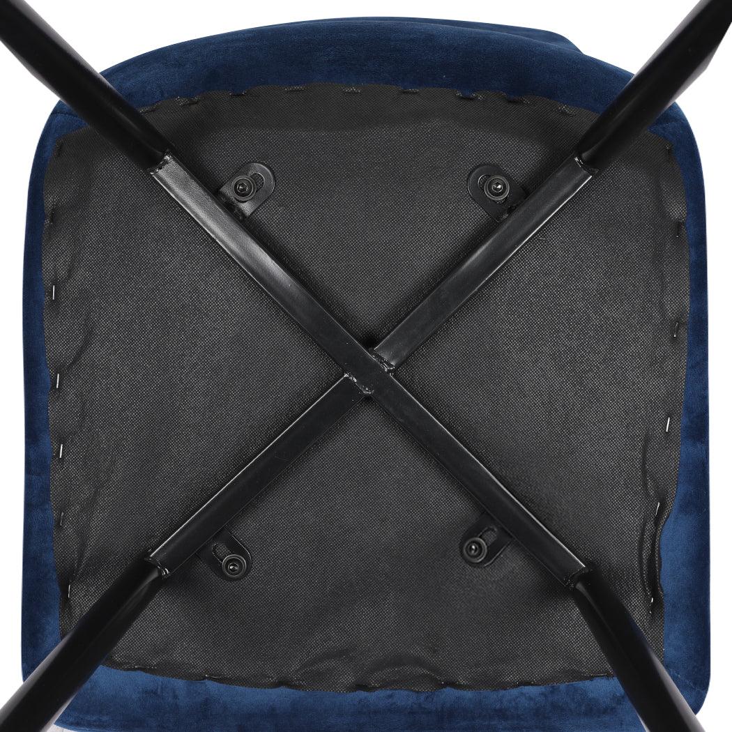 Levede 4x Dining Chairs Kitchen Velvet Blue-2006732723590402051