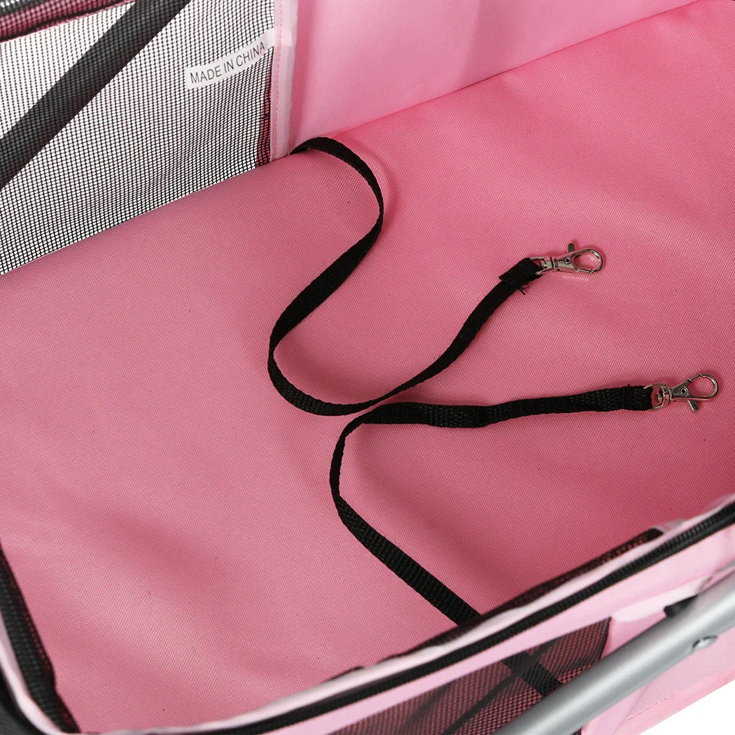 PaWz Pet Stroller Dog Cat Carrier Foldable Pink-2006733031599116292