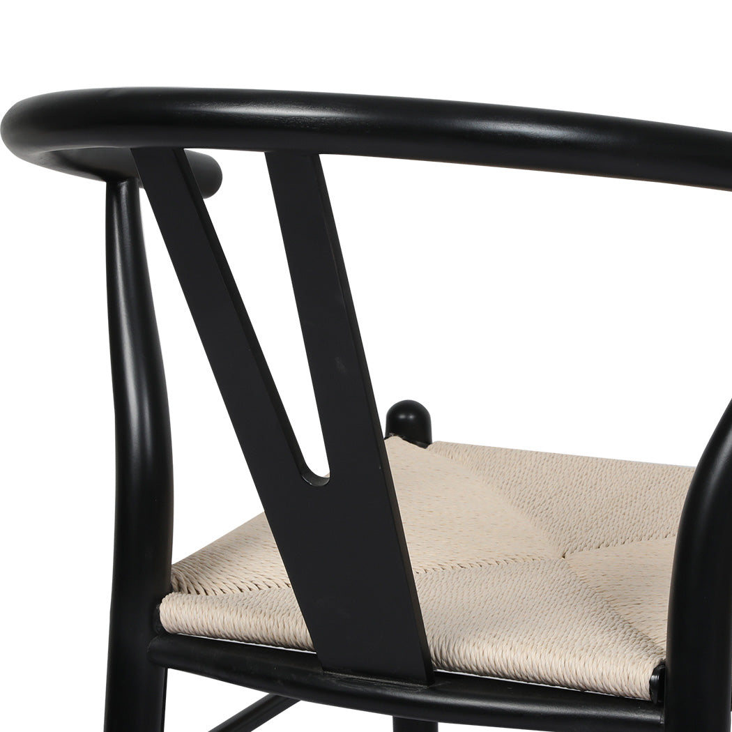 Levede 4x Dining Chairs Wooden Hans Black-1975420353387827204