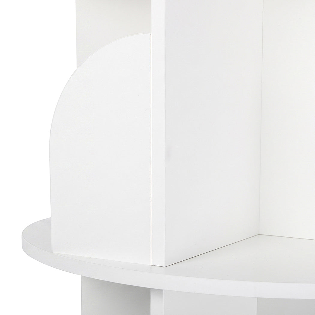 Levede Rotating Bookshelf 4 Tier Book Storage 360 Swivel Space Saving White-2109799589056548869