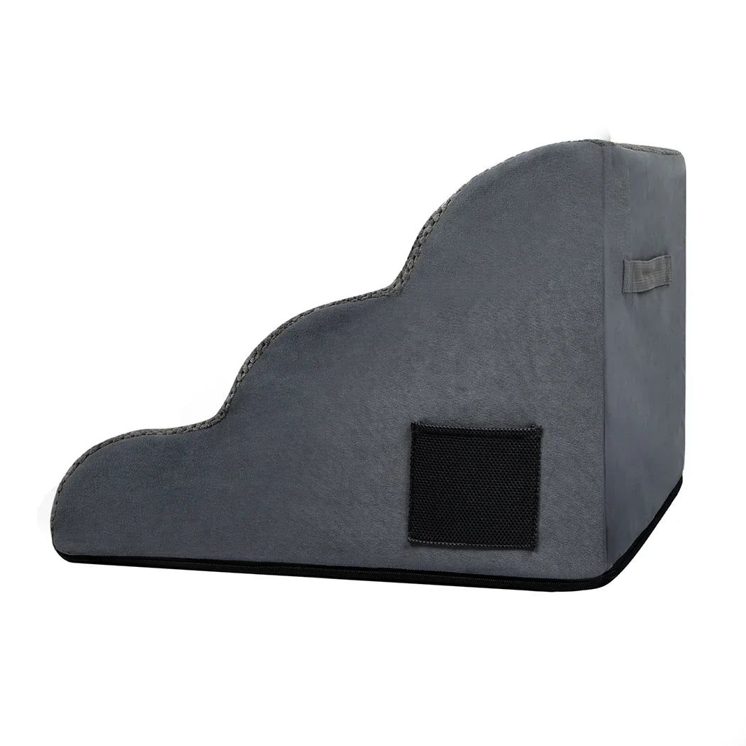 Pawz 3 Steps Pet Stairs Dog Ramp High Density Foam Grey-2018816769506021380