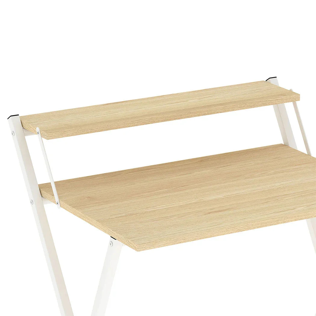 Levede Foldable Computer Desk Office Study Desk Oak-2050056911830781956