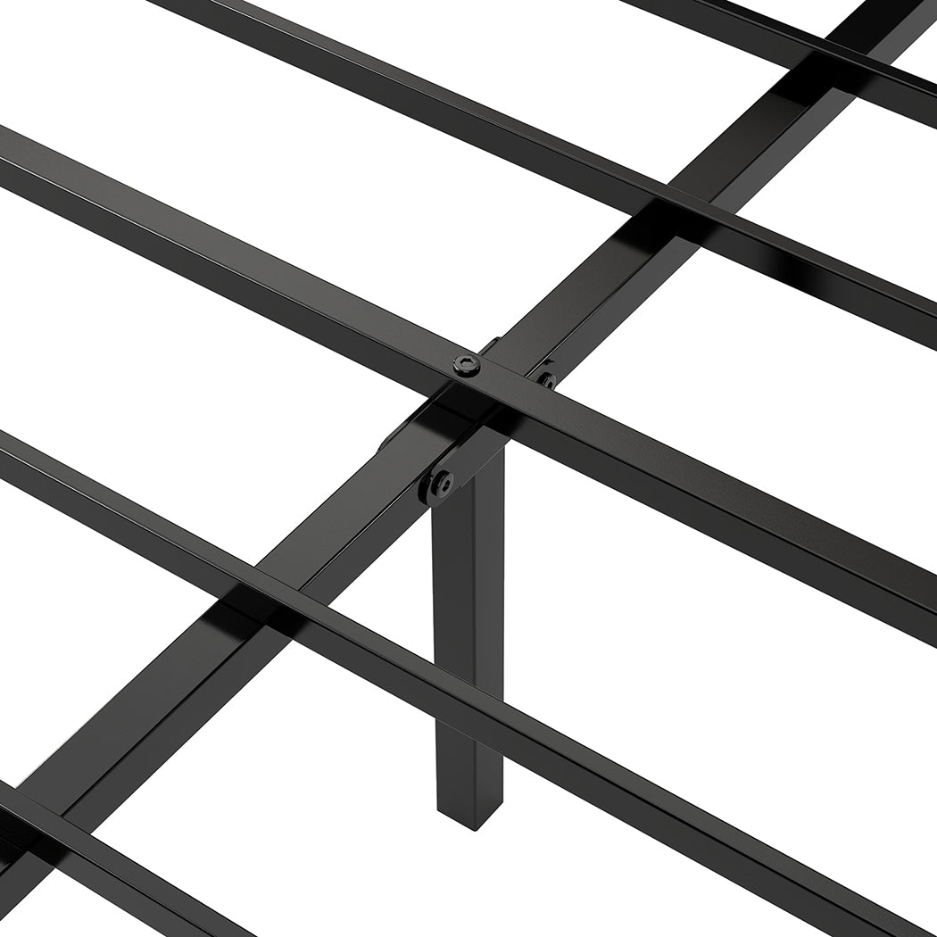 Levede Double Bed Frame Steel Base with Headboard Grey-2006732772936388612