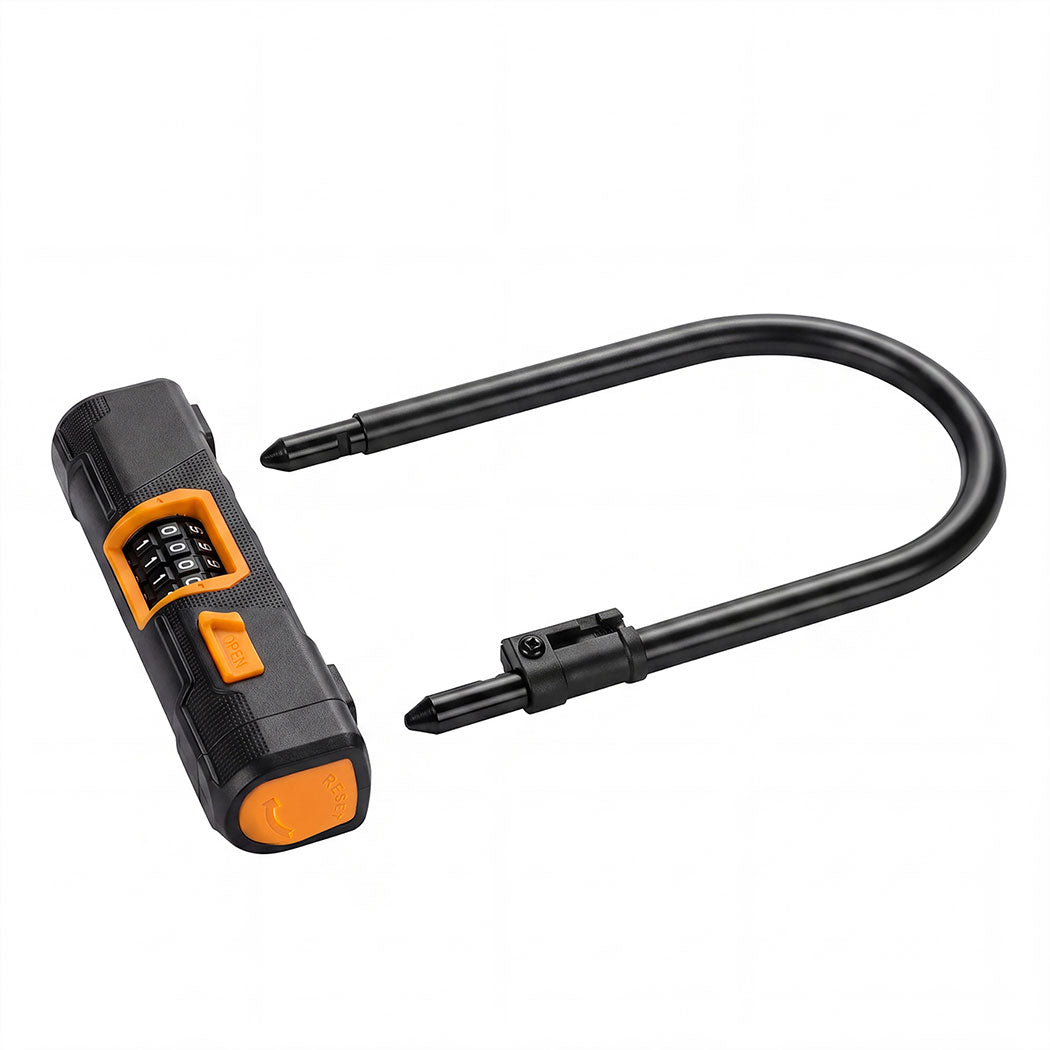 Bike Lock 4 Digit Combination Bicycle D Lock Security Cable Anti Theft Scooter-2072893582364250116