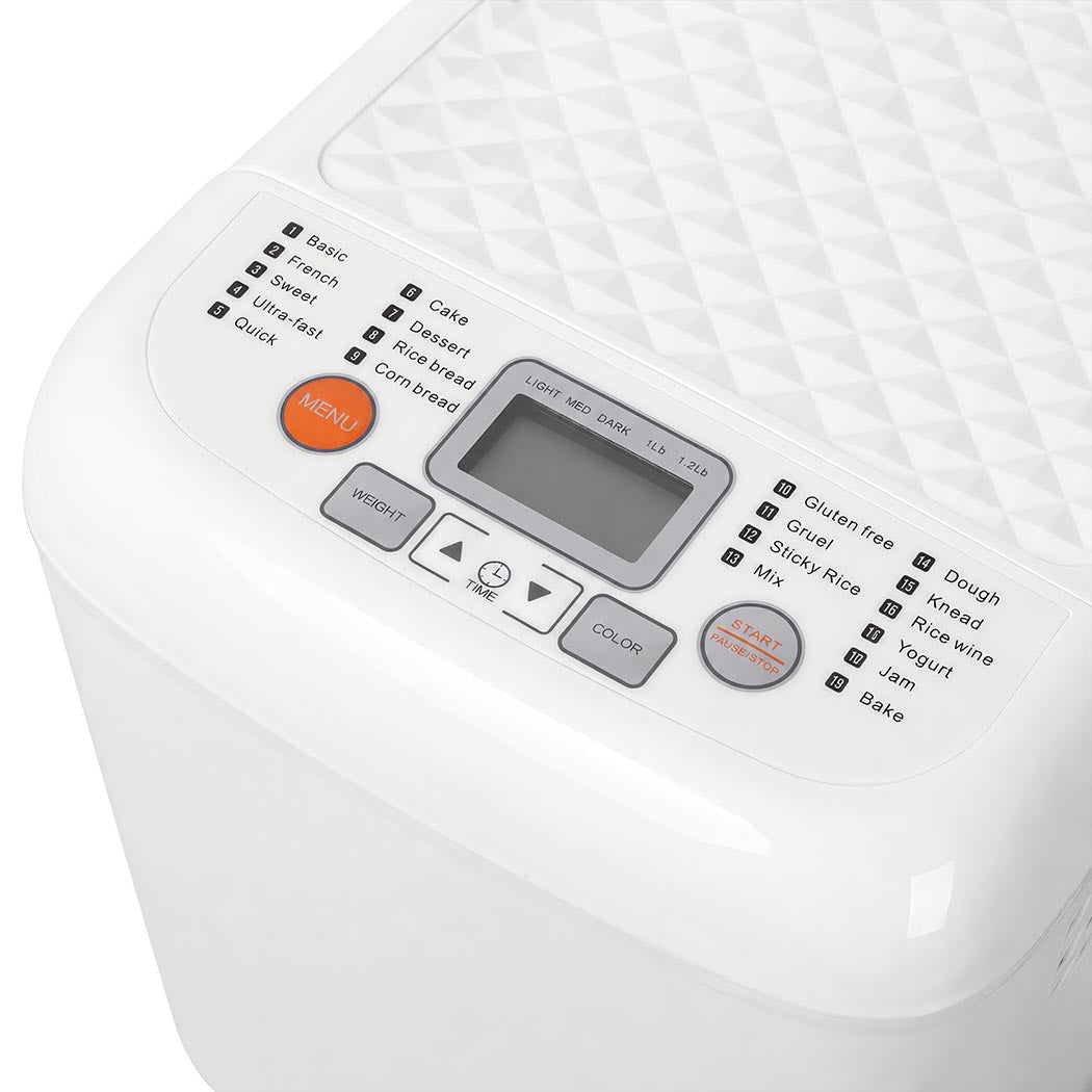 Spector Automatic Bread Machine 19-In-1 500W Quiet Motor 1.2Lb White for Home-2109799588007972869