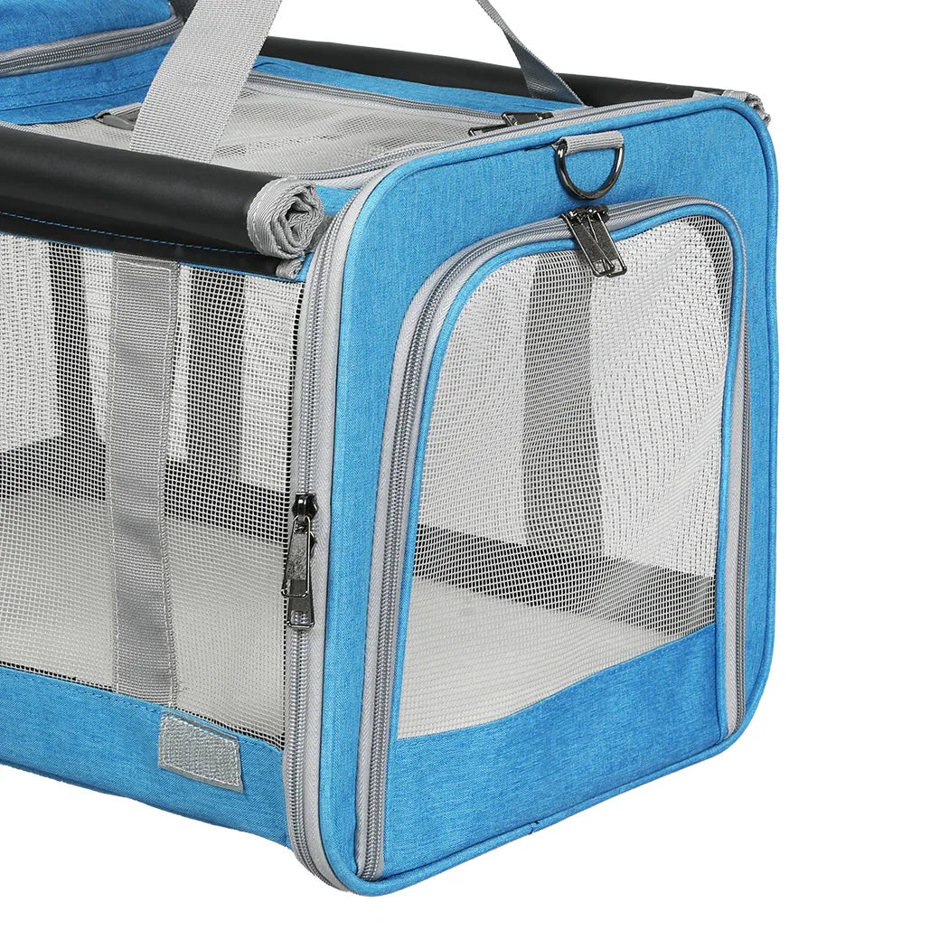 Pawz 3 in 1 Pet Soft Crate Dog Cat Carrier M Size Blue-2018816685754159108