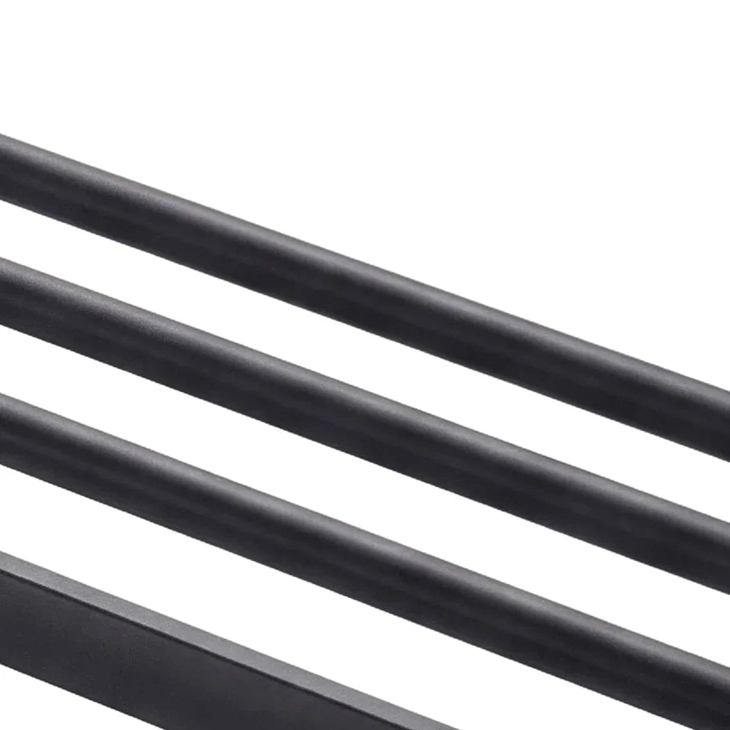 Levede Towel Rack Bathroom 2 Bars Rail Holder Wall Mounted Storage Shelf Black-2050059022438109188