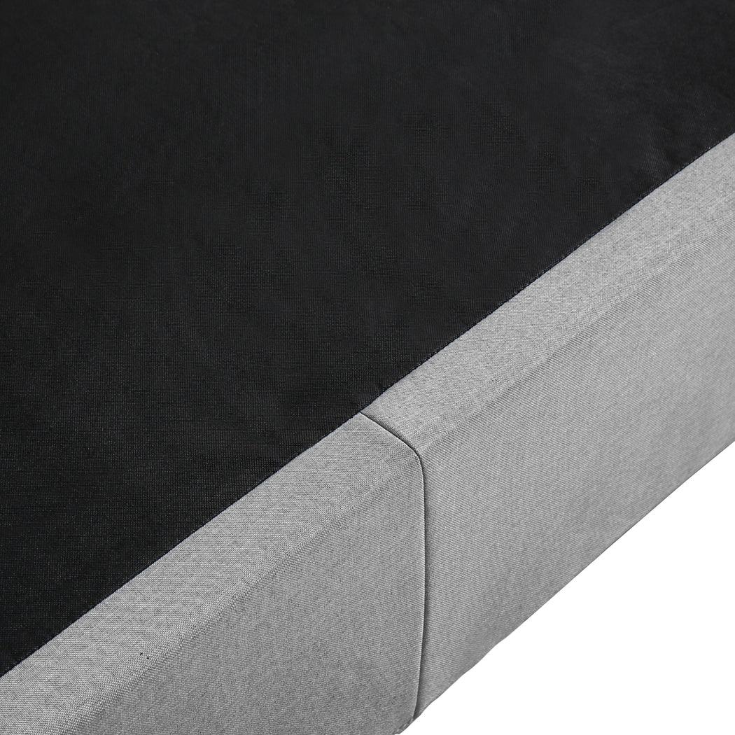Levede Queen Bed Frame Fabric Tufted Grey-2006733223052316676