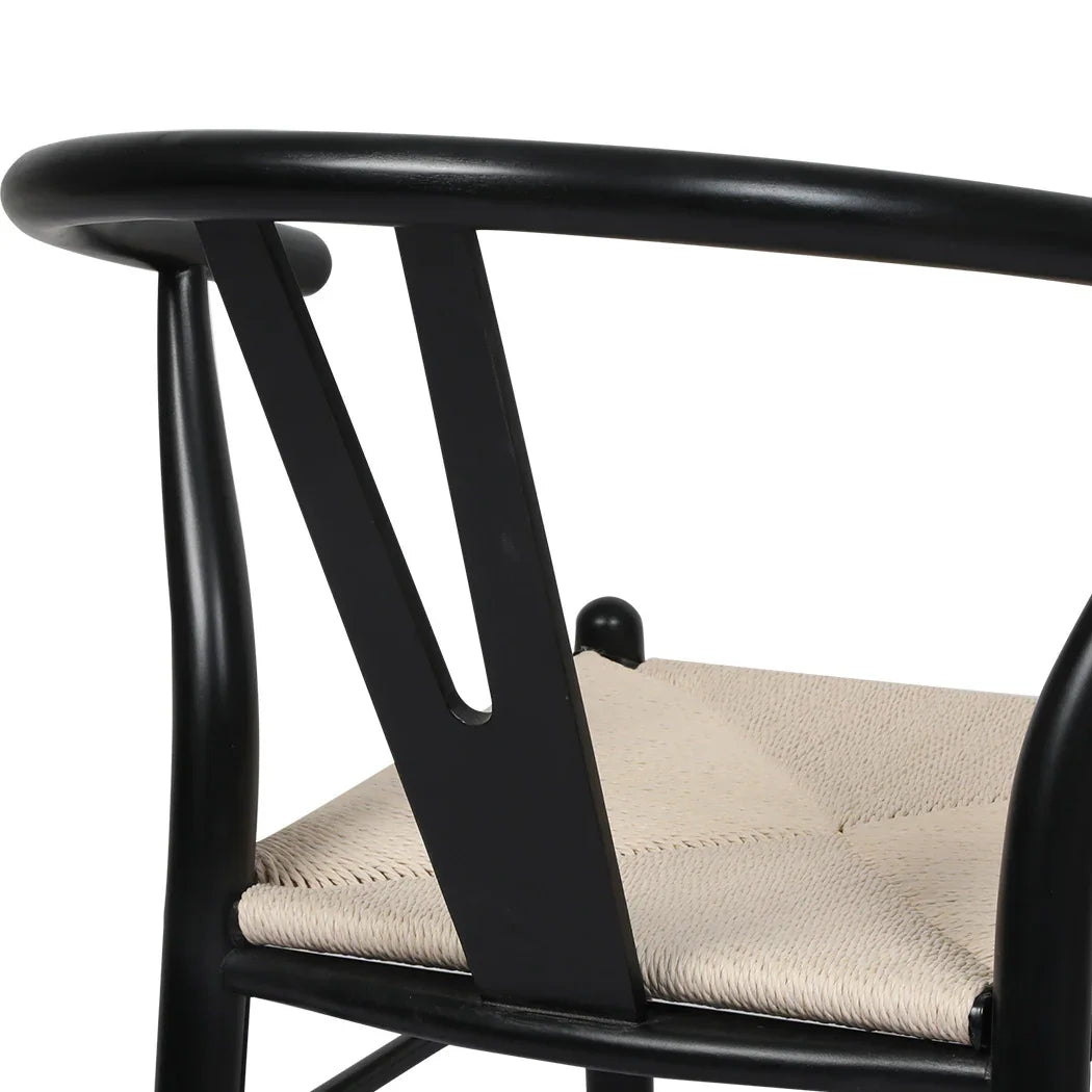 Levede 6x Dining Chairs Wooden Hans Black-2018816932366651396