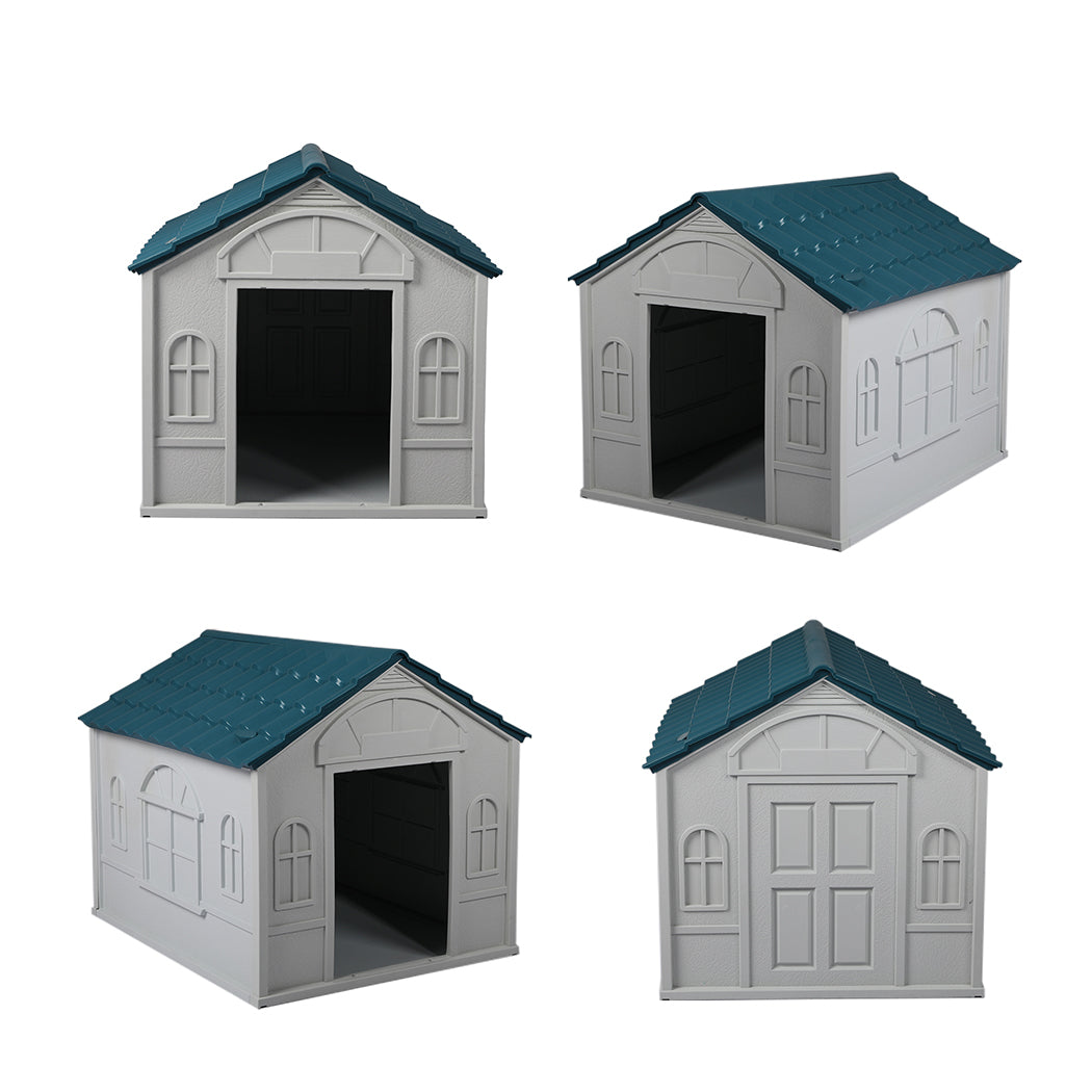 PaWz Dog Kennel Outdoor Indoor Pet Plastic XL Blue-1910112971389014020