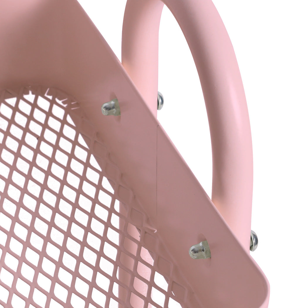 Levede 4 Tiers Kitchen Trolley Cart Pink-2018816727307128836