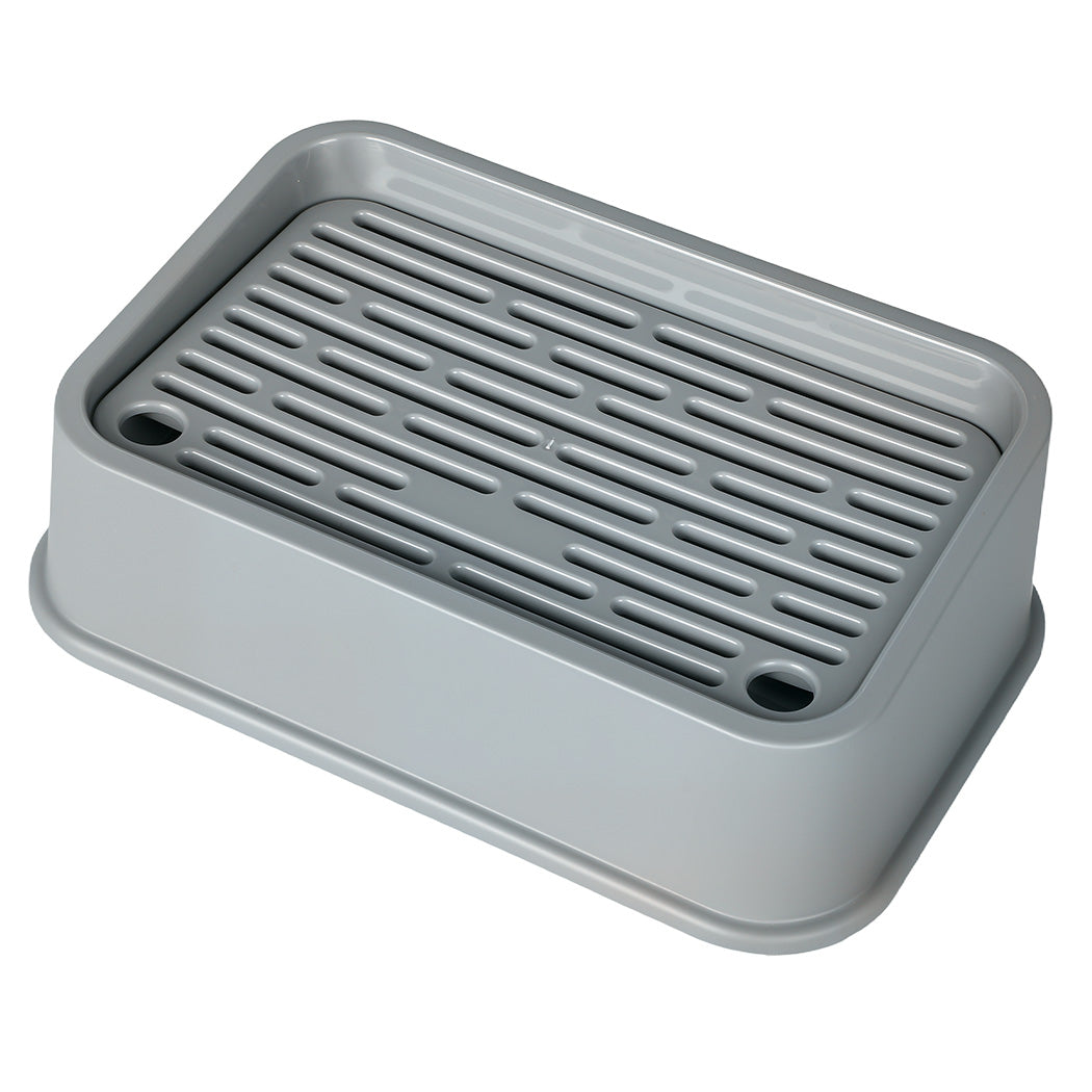 Pawz Stainless Steel Cat Litter Box Large Semi-Enclosed Easy Cleaning Pet Toilet-2050056767278288900
