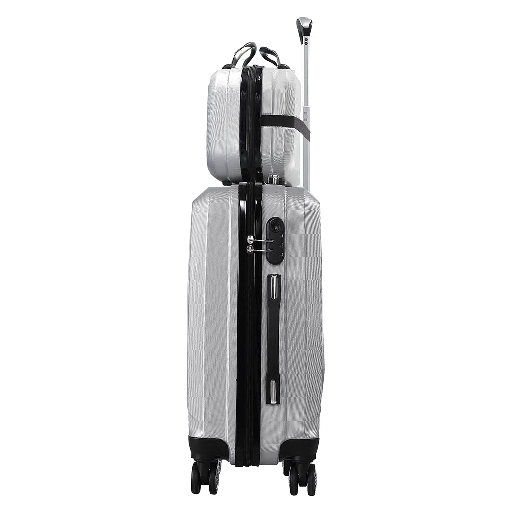 Slimbridge 2pcs 20"Travel Luggage Set Grey-1864184361226735620