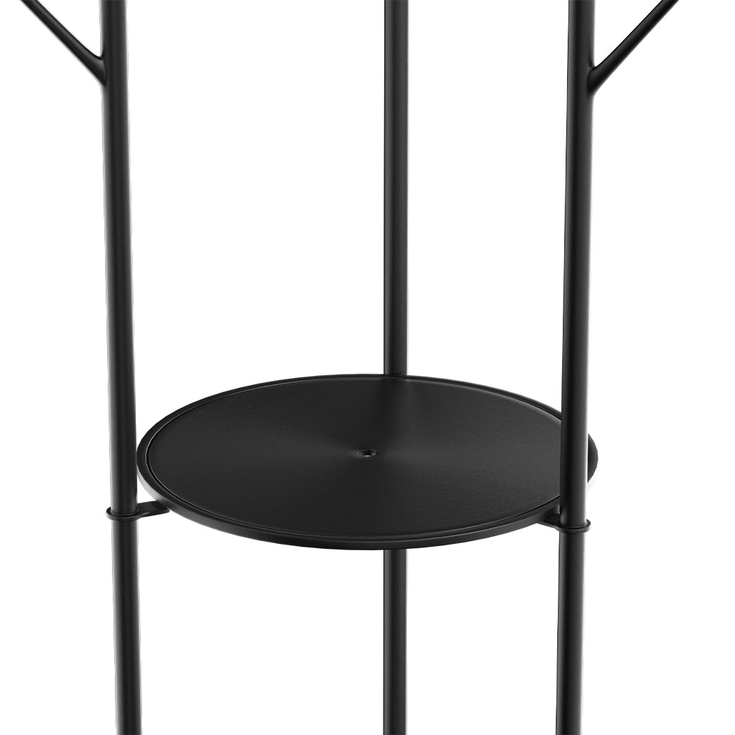 Levede Coat Rack Clothes Stand 8 Hook Organizer Black-1864183323820167172