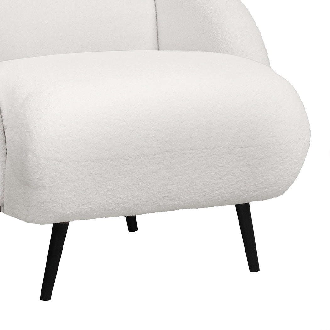 Levede Sofa Chair Fleece Upholstered Single White-1894516737014108164