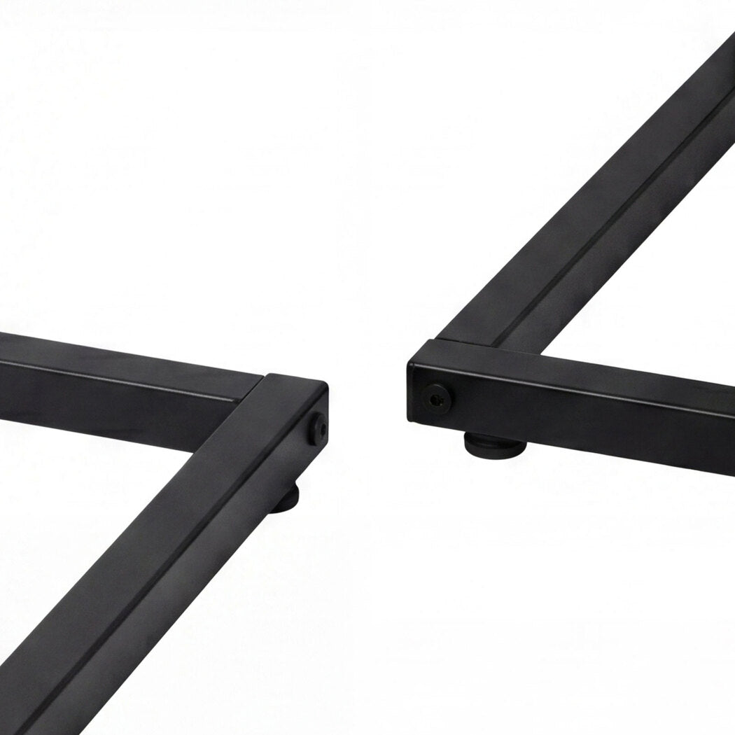 Levede Dining Table 80cm Square Dining Table 4 Seater Wood Top Black Metal-2100034939377553412
