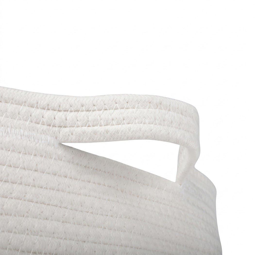 Levede Blanket Basket Cotton Rope Foldable Large with Handles Bedroom Brown-2100035024177991684