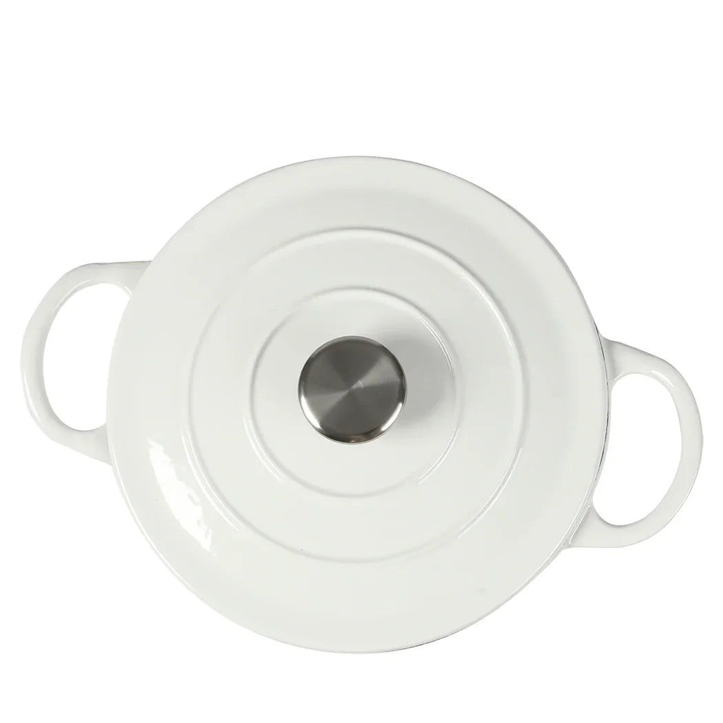 TOQUE 4L Enamel Dutch Oven Pot in White Colour-2018816786526507012