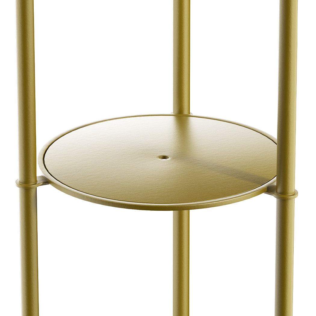 Levede Coat Rack Clothes Stand 8 Hook Organizer Gold-1973193820849967108