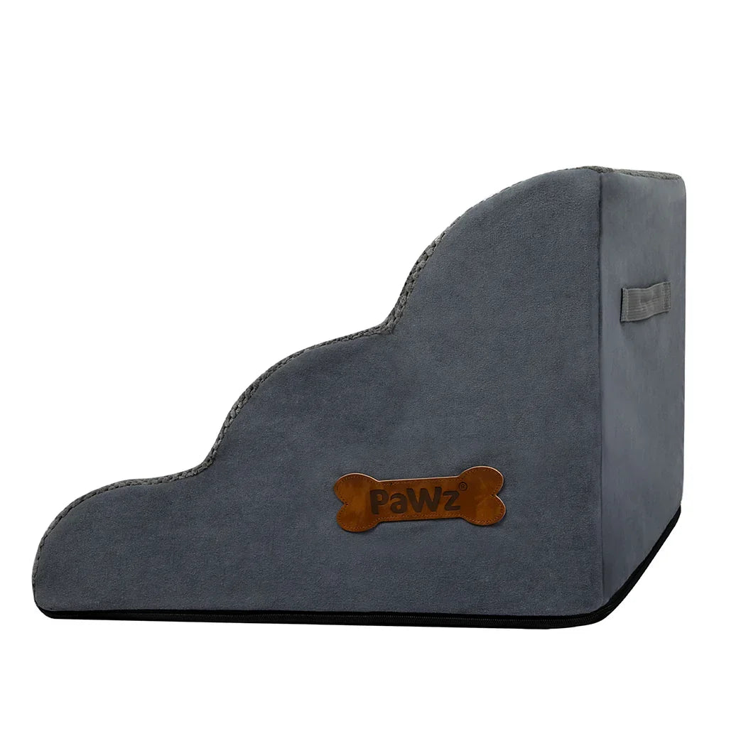 Pawz 3 Steps Pet Stairs Dog Ramp High Density Foam Grey-2029387207948767236