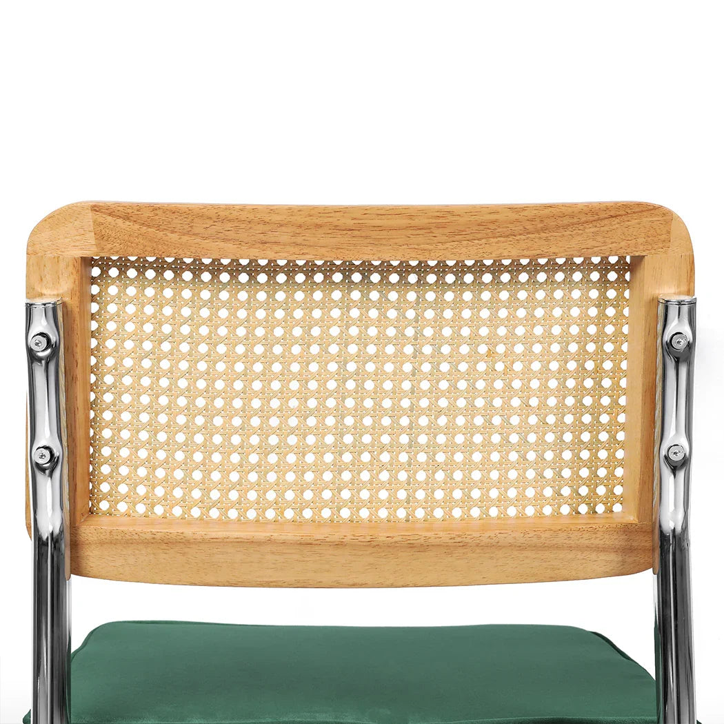 Levede 2xRattan Chair Dining Chairs Green-2006733276684881924