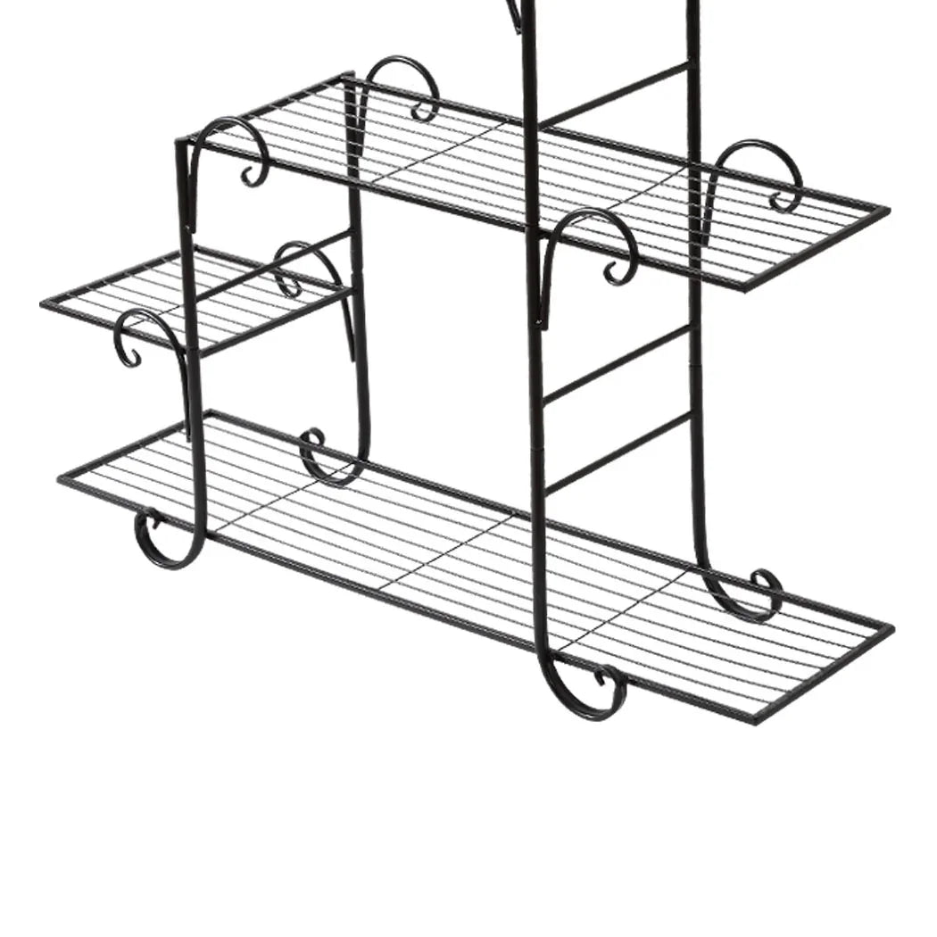 Levede Plant Stand Outdoor Indoor Metal Black-2018816719711244292