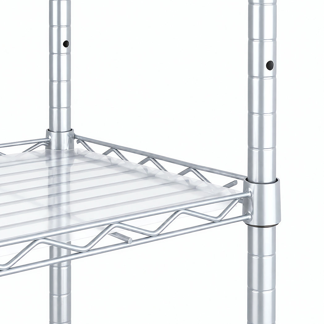 Levede Shelving Unit Adjustable Rack 6 Tier 161cm Carbon Steel  Laundry Silver-2109799590394531845