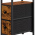 Levede Bedside Table Narrow Side Table with LED Charging Station Brown-2100034980666281988