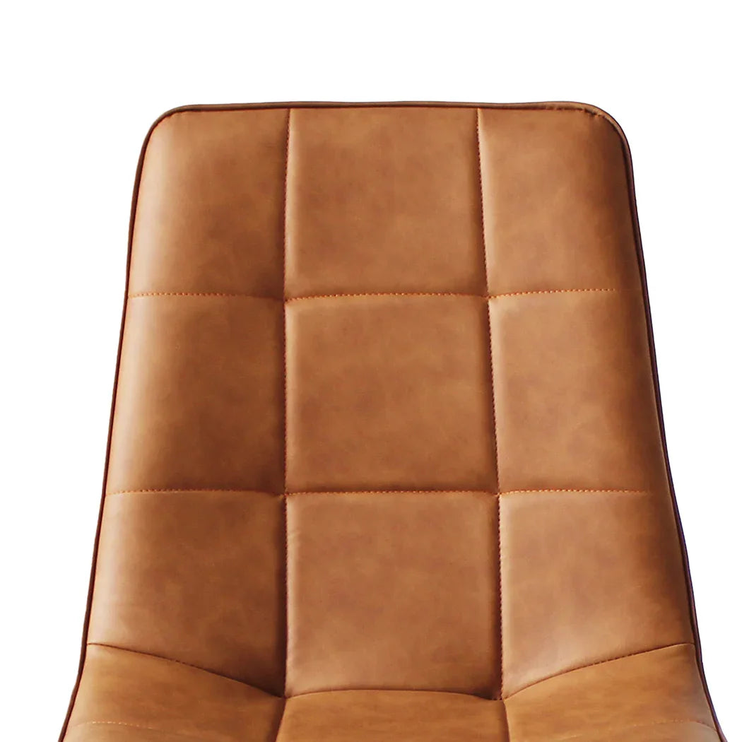 Levede 4x Dining Chairs Kitchen Chair Brown Faux Leather-2025742039429287940