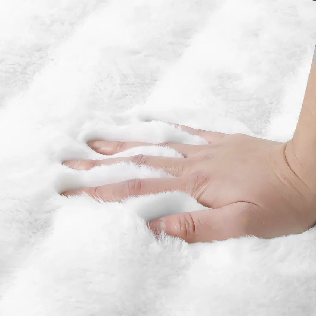 Marlow Floor Rug Carpet Fluffy Faux Rabbit Fur 80x120CM-2018816664715530244