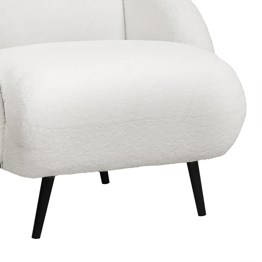 Levede Sofa Chair Fleece Upholstered Single White-2006732843727851524