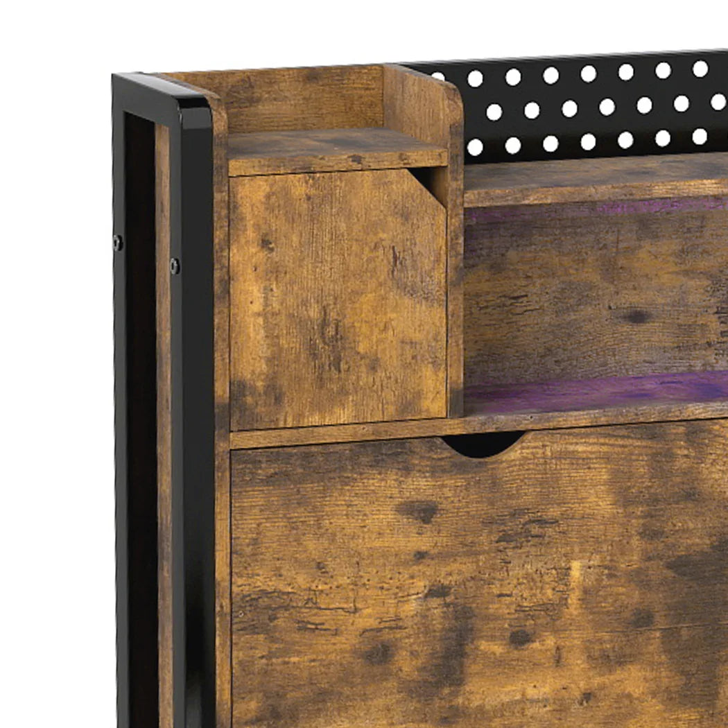 Levede Single Bed Frame Storage Headboard Industrial-2050056749062426628