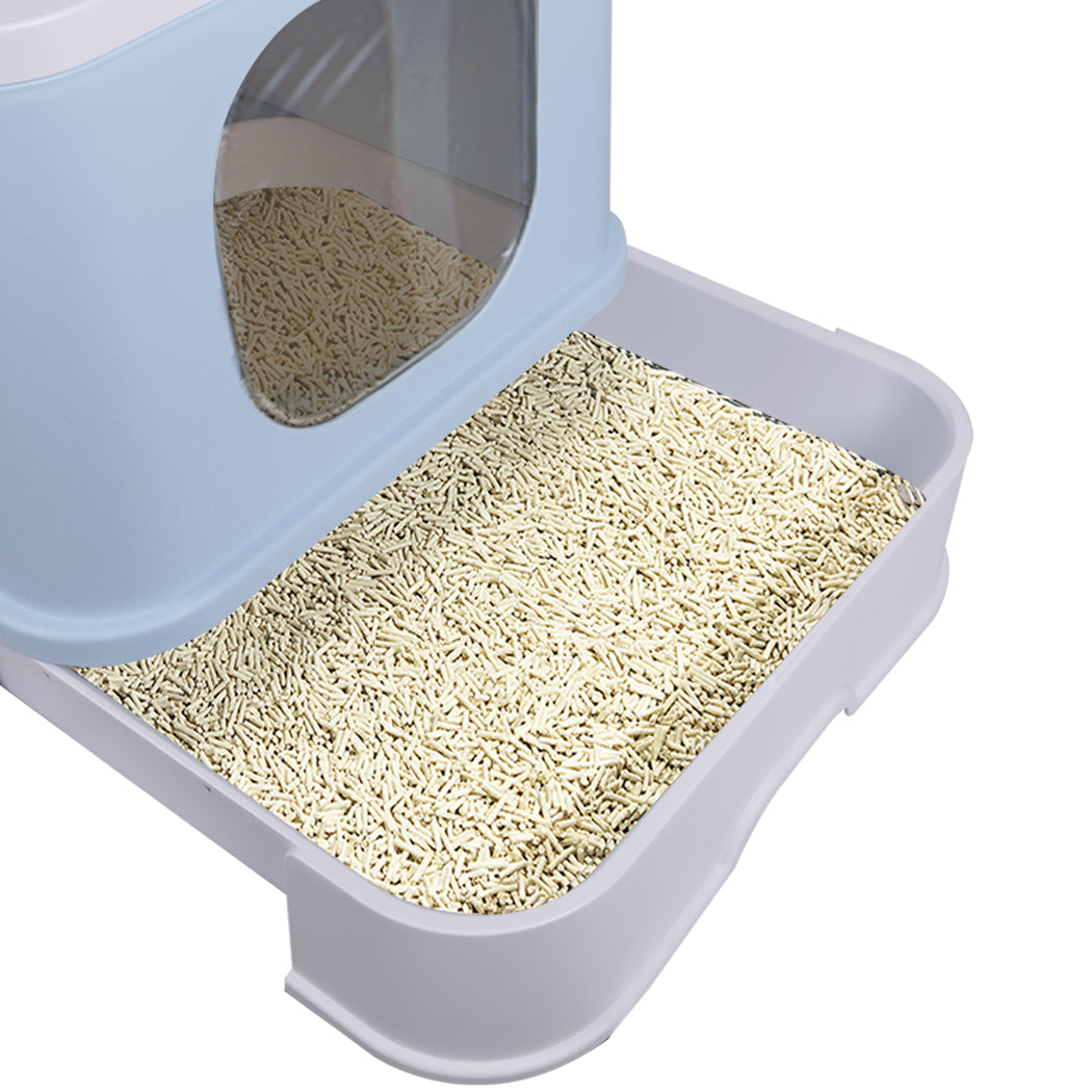 PaWz Cat Litter Box Fully Enclosed Kitty Blue-2006733131914285060