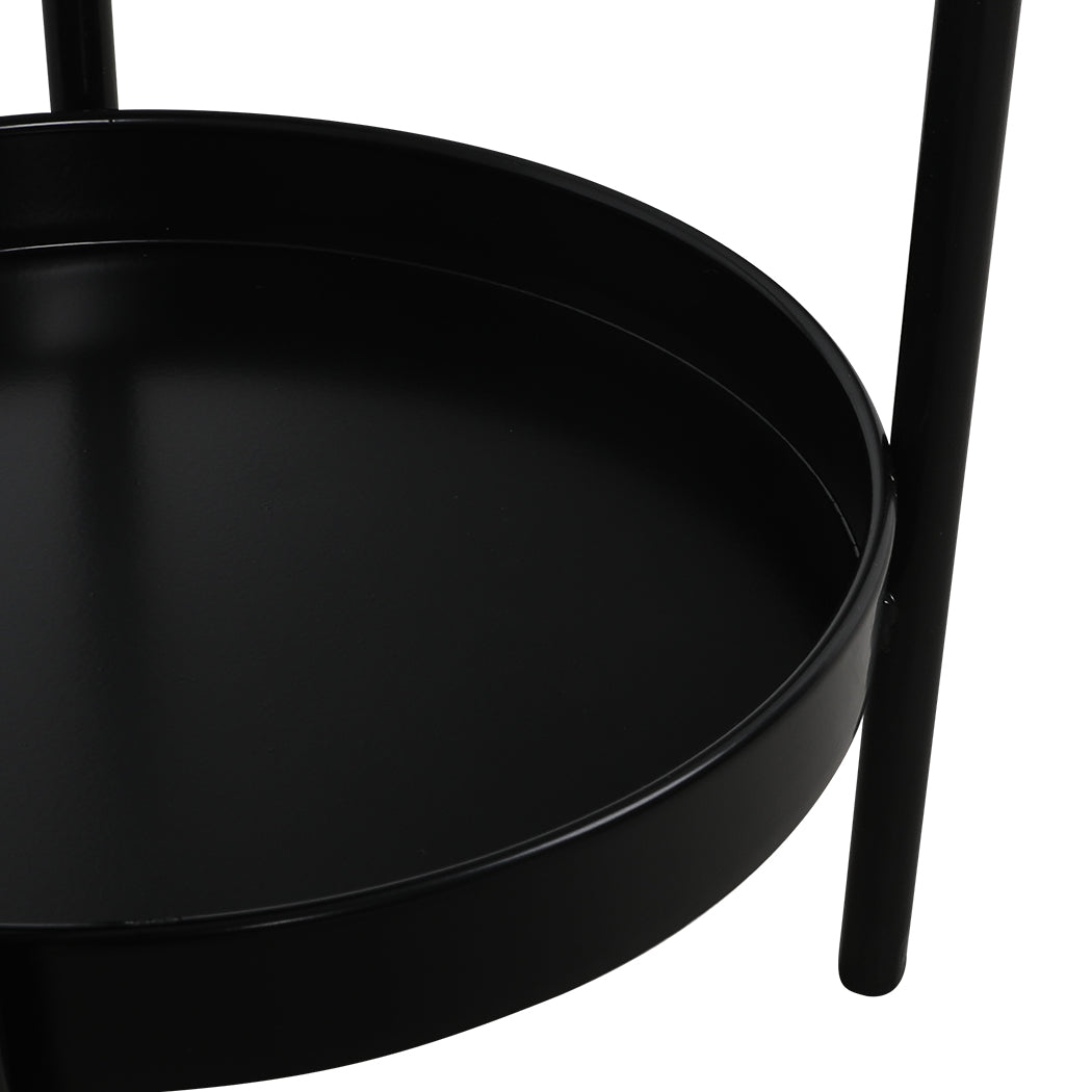 Levede 2 Tier Plant Stand Outdoor Indoor Black Large-1973193775849279492