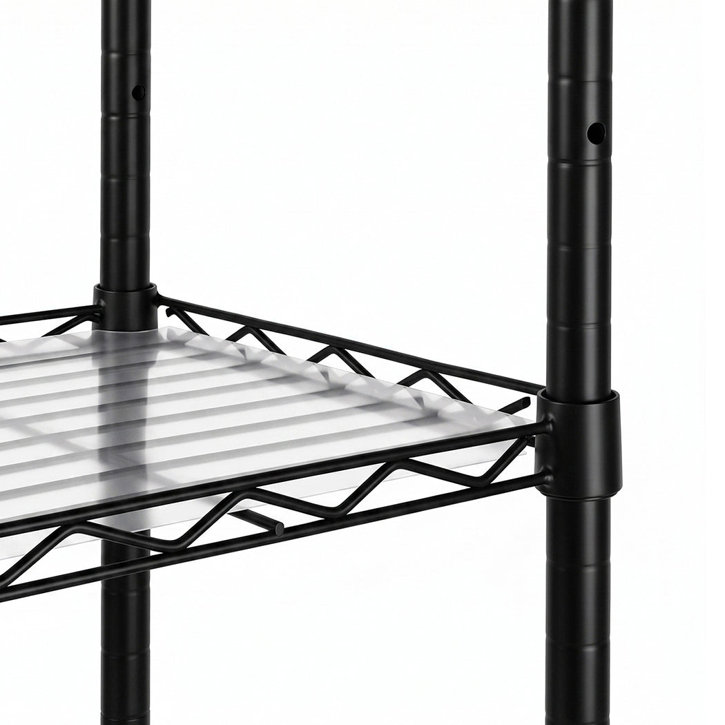 Levede Storage Shelves 6 Tier Carbon Steel Wire Rack Shelving Unit Kitchen Black-2109799590298062853