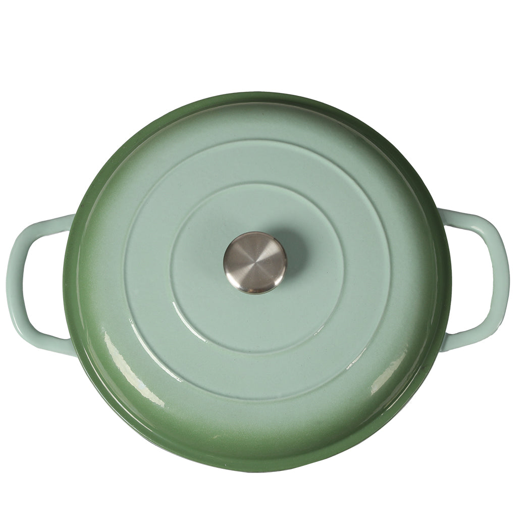 TOQUE 3.5L Enamel Dutch Oven Pan in Green Colour-1864184348740292612