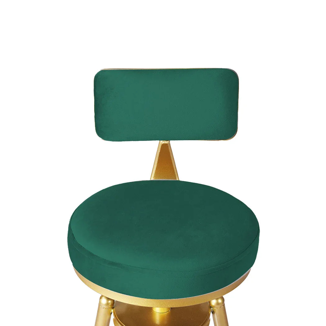 Levede 1x Bar Stools Velvet Kitchen Green-2018816867321384964