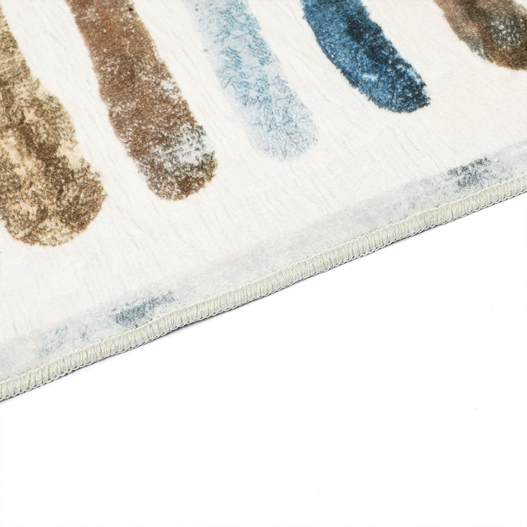 Marlow Floor Rug Short Pile Washable Carpet Soft Plush Non Slip Stripe 160x120-1937319788497997828