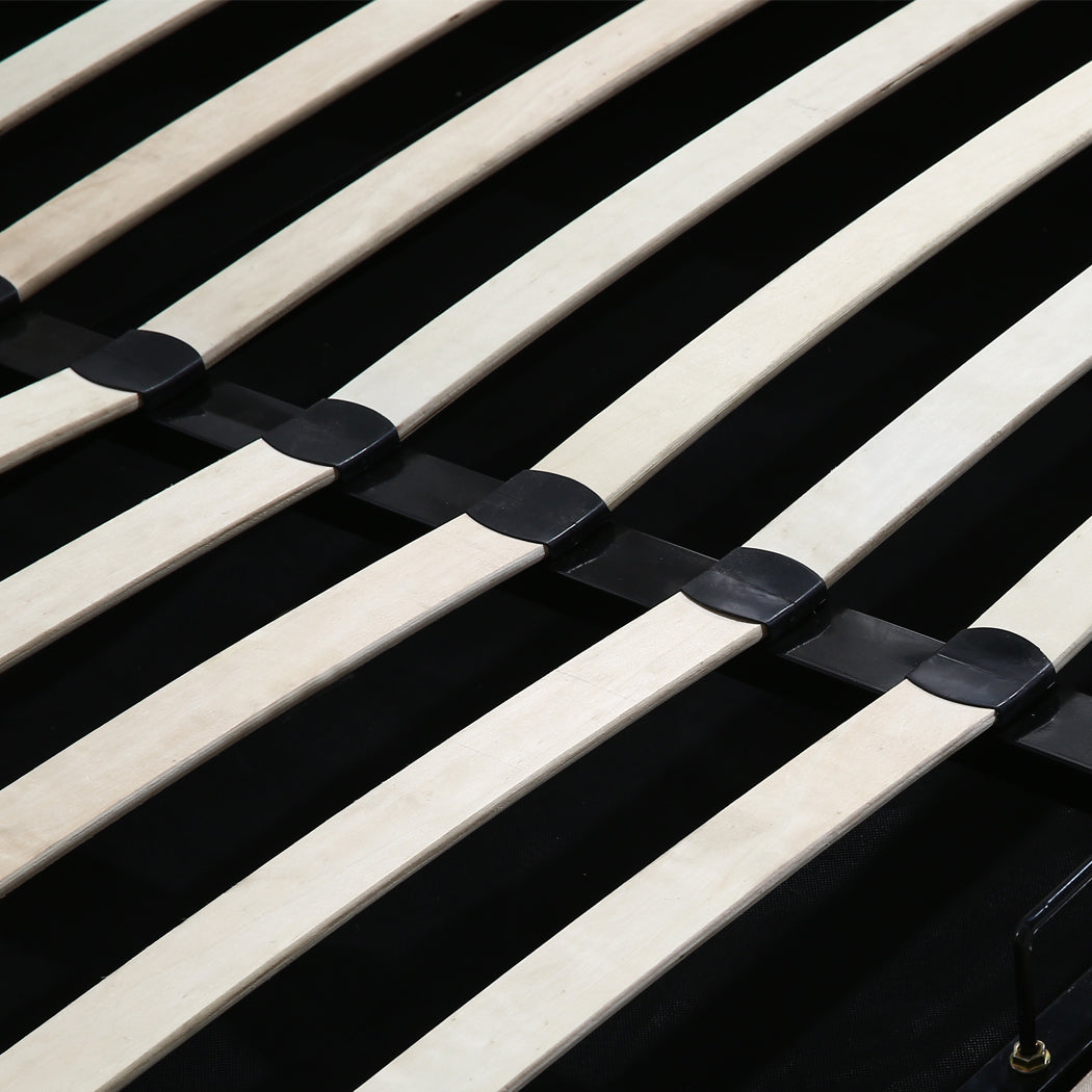 Levede Fabric Bed Frame King Tufted Dark Grey-1864183186045669380