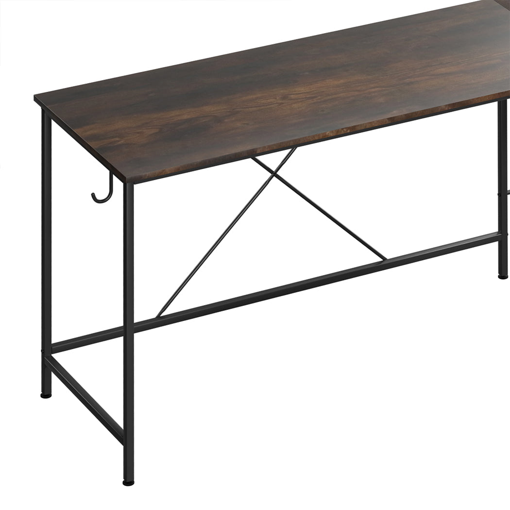 Levede Computer Desk Corner Desk Brown