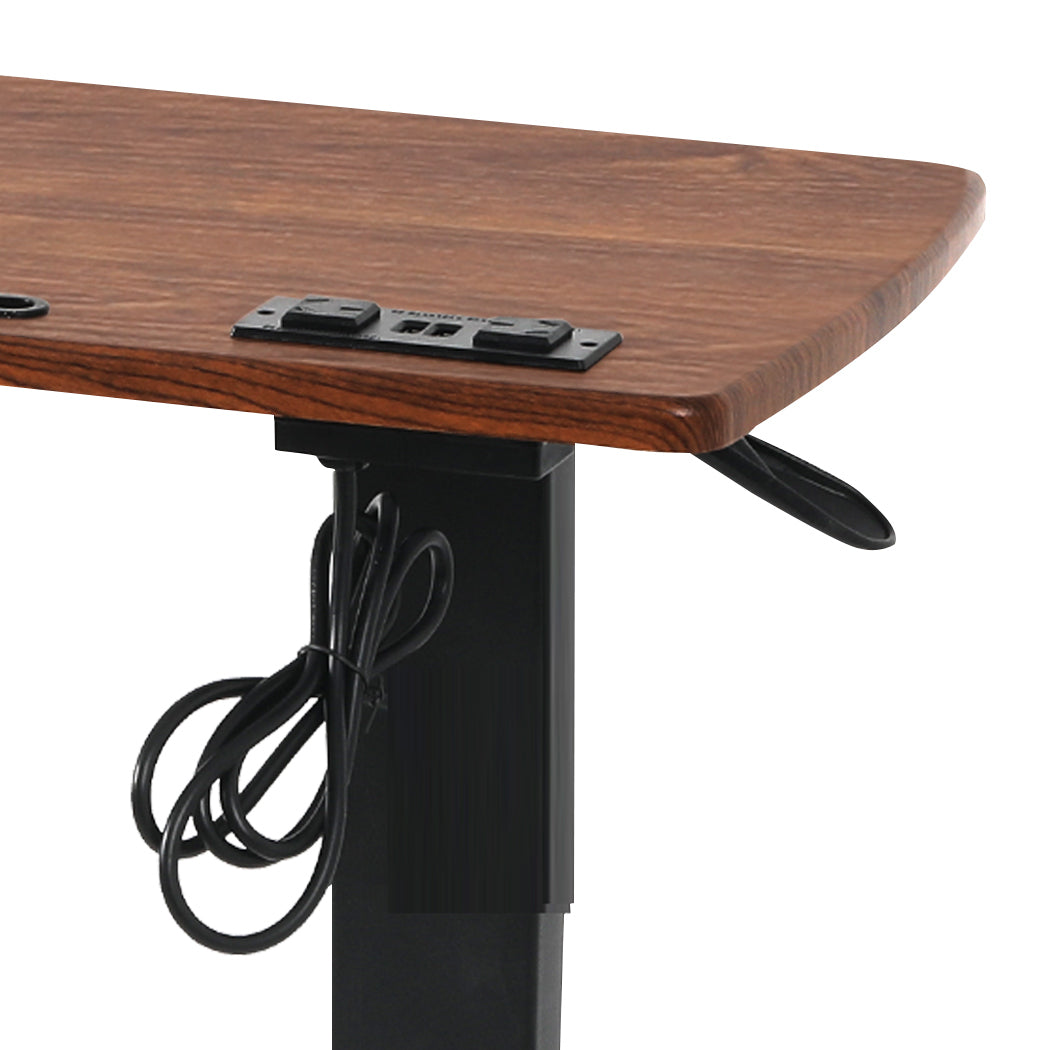 Levede Mobile Standing Desk Foldable Brown Fold-1864183343323680772
